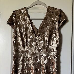 Stunning ,Sexy Bronze Sequin Maxi Dress - Elegant Evening Wear 🌷